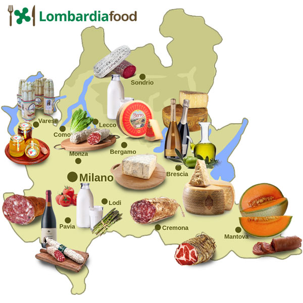 Mappa dei prodotti tipici lombardi