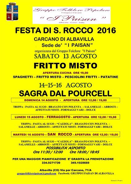Locandina Festa di San Rocco 2016