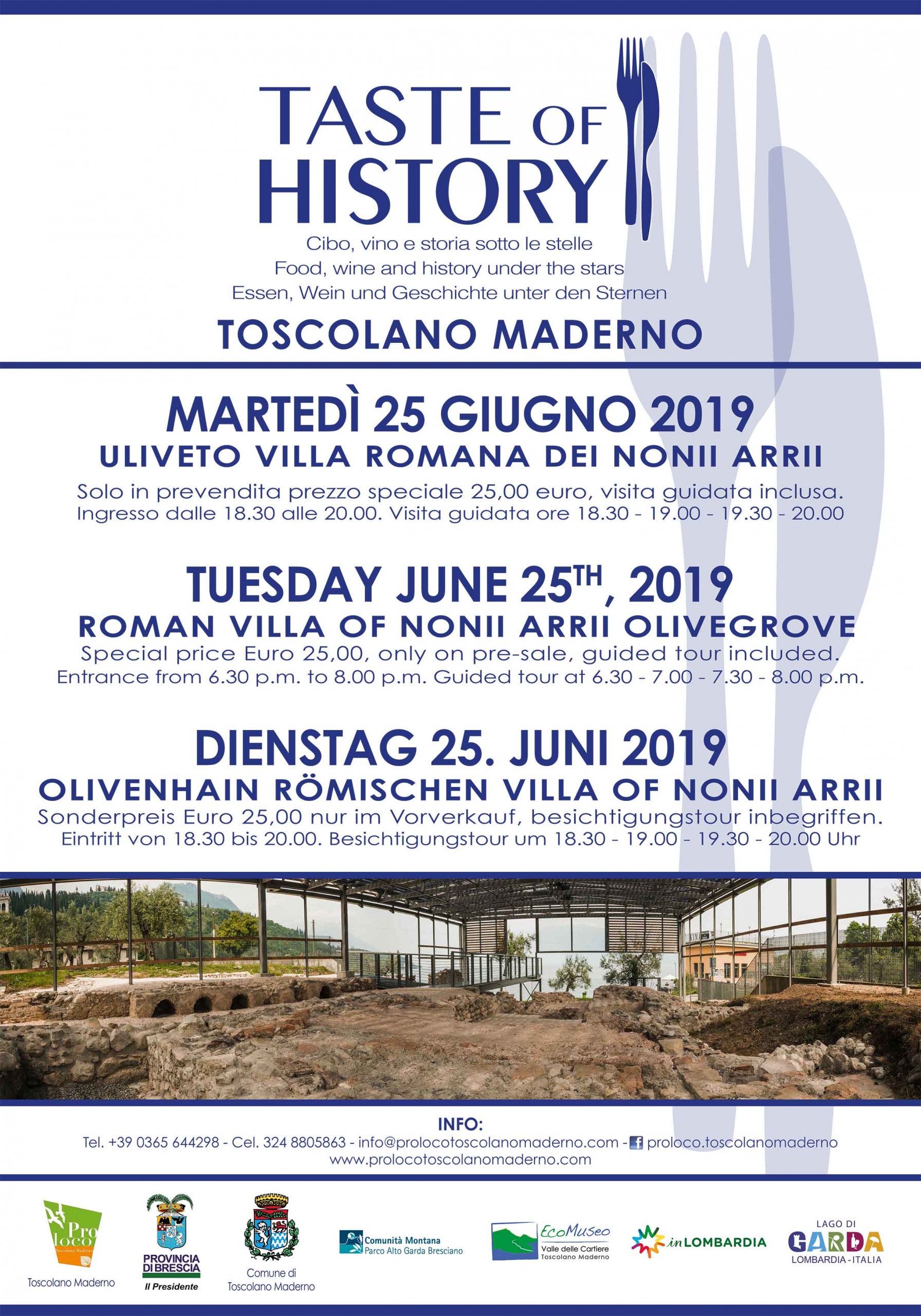 Locandina Taste of History 2019 Toscolano Maderno